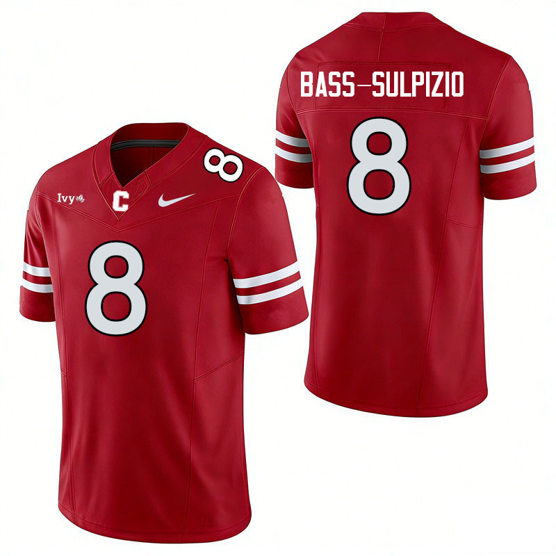 Cornell Big Red #8 Garrett Bass-Sulpizio College Football Jerseys,Uniforms Stitched-Red